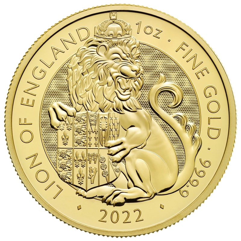 2022 1oz Tudor Beasts Gold The Lion of England