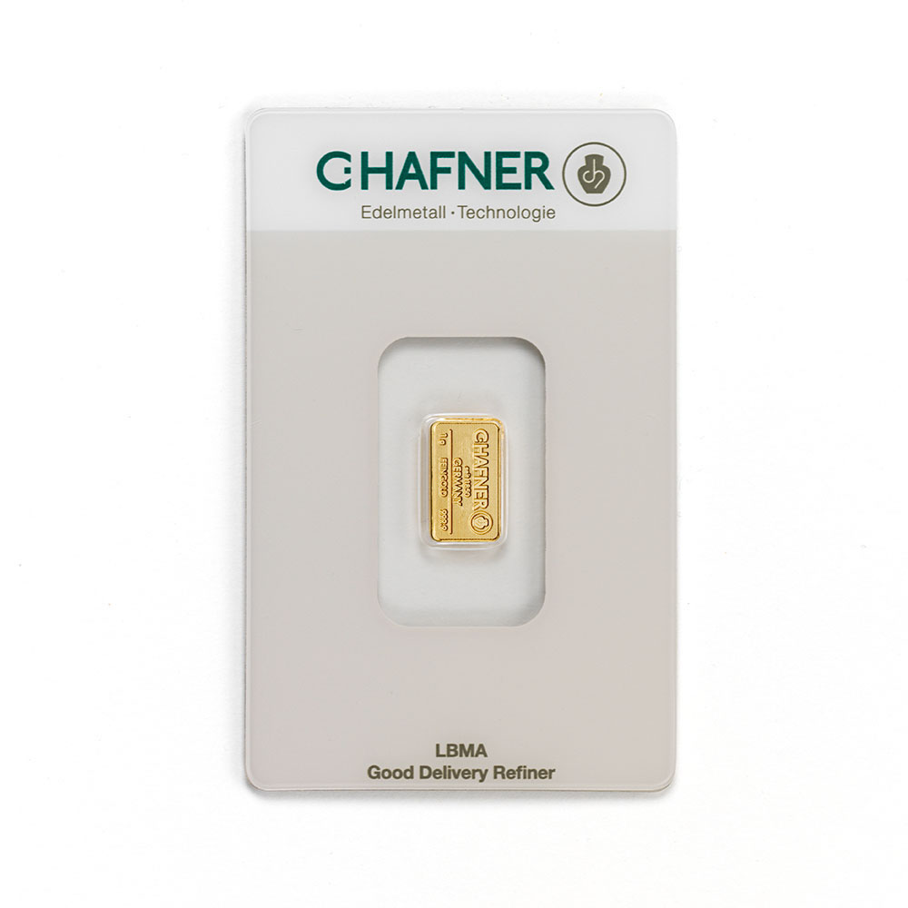 1g C. Hafner gold bar